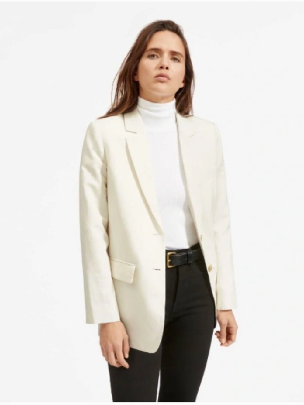 Everlane Cotton Linen White Blazer